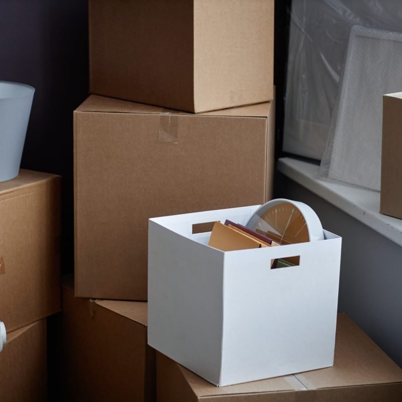 Domestic things packing for relocation Domestic things packing in container and cardboard boxes for relocation